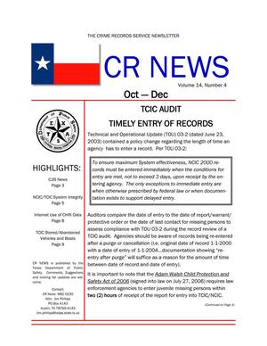 Primary view of object titled 'CR News, Volume 14, Number 4, October-December 2008'.