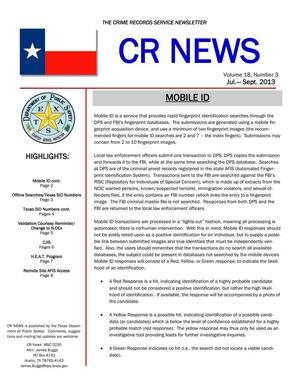 CR News, Volume 18, Number 3, July-September 2013