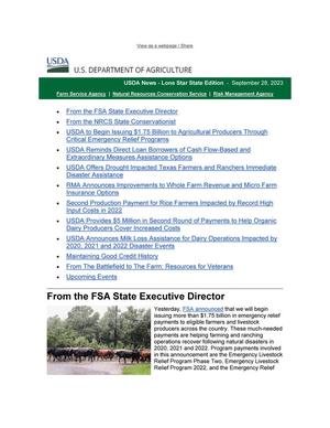 FSA News - Lone Star State Edition: September 2023