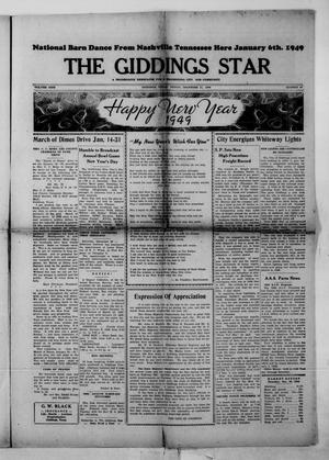 Primary view of object titled 'The Giddings Star (Giddings, Tex.), Vol. 9, No. 40, Ed. 1 Friday, December 31, 1948'.