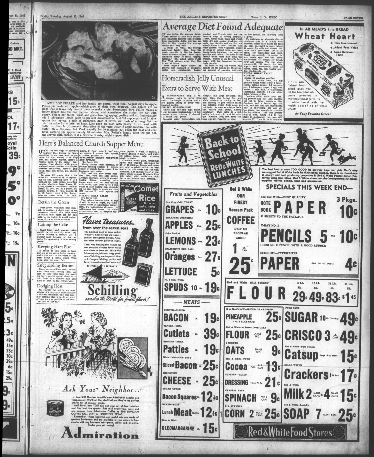 The Abilene Reporter-News (Abilene, Tex.), Vol. 60, No. 74, Ed. 2 Friday, August 30, 1940
                                                
                                                    [Sequence #]: 7 of 14
                                                