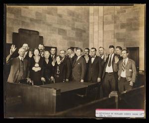 Primary view of object titled '[Officials of Midland County, Sworn In 1931]'.