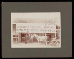 Primary view of object titled '[Western Windmill and Hardware Co., Exterior]'.