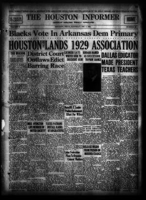 The Houston Informer (Houston, Tex.), Vol. 10, No. 29, Ed. 1 Saturday, December 8, 1928