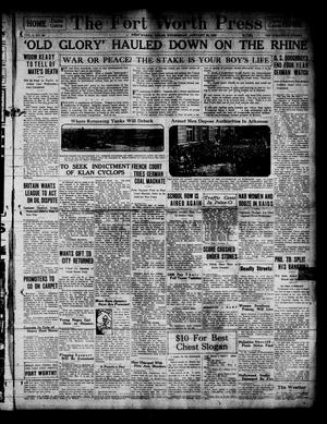 The Fort Worth Press (Fort Worth, Tex.), Vol. 2, No. 98, Ed. 1 Wednesday, January 24, 1923