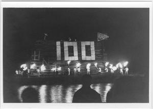 Primary view of object titled '[North Texas Homecoming bonfire before lighting, c. 1989]'.