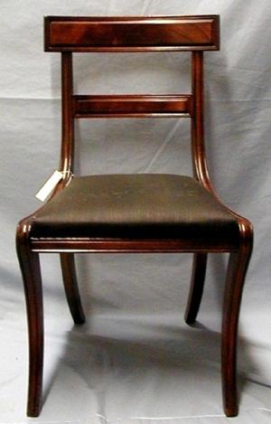 Primary view of object titled 'Dining chair with black fabric seat'.