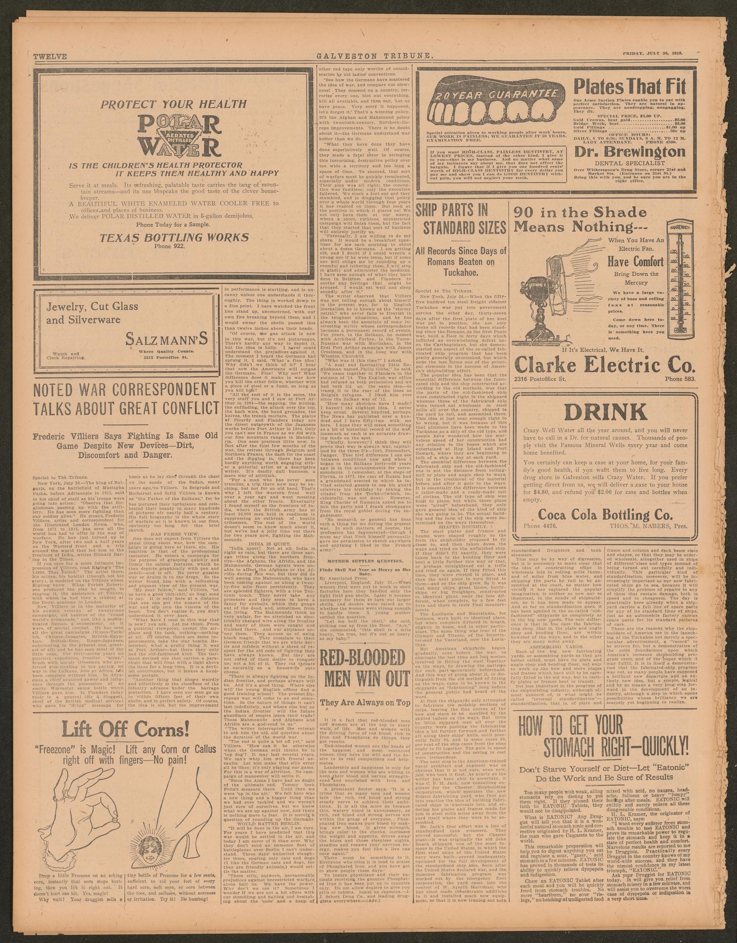 Galveston Tribune. (Galveston, Tex.), Vol. 38, No. 208, Ed. 1 Friday, July 26, 1918
                                                
                                                    [Sequence #]: 12 of 16
                                                