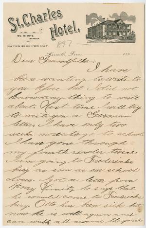[Letter from Chester W. Nimitz to his Grandfather, 1897]