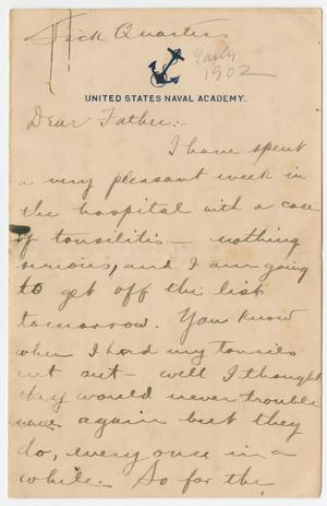 [Letter from Chester W. Nimitz to William Nimitz, February 1903]
