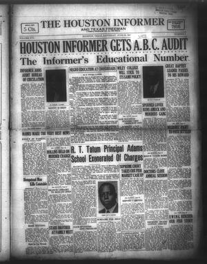 Primary view of object titled 'The Houston Informer and Texas Freeman (Houston, Tex.), Vol. 16, No. 5, Ed. 1 Saturday, June 23, 1934'.