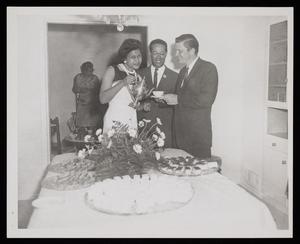 Primary view of object titled '[Marie and Marion Brooks with Don Yarborough]'.