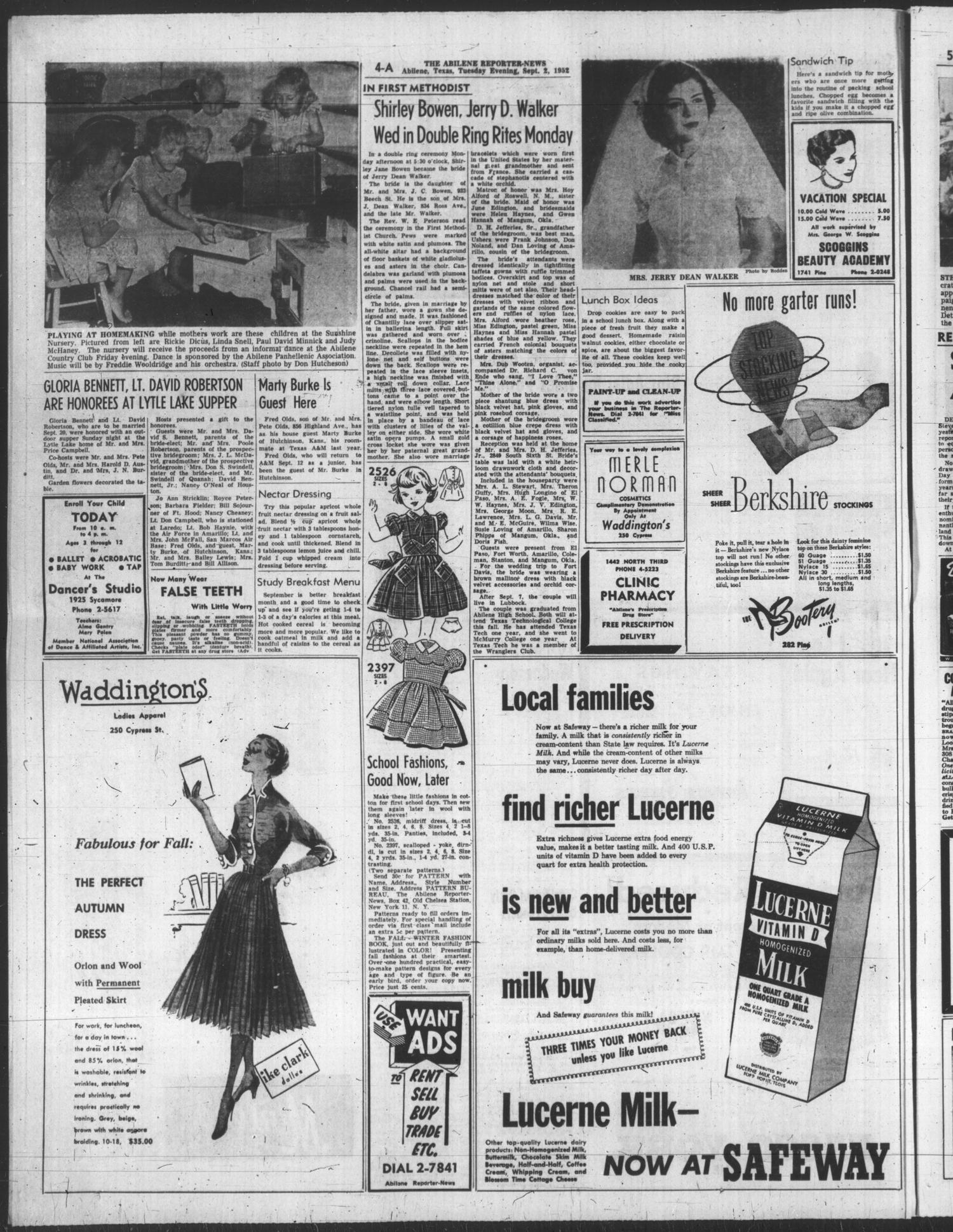 The Abilene Reporter-News (Abilene, Tex.), Vol. 72, No. 77, Ed. 2 Tuesday, September 2, 1952
                                                
                                                    [Sequence #]: 4 of 22
                                                