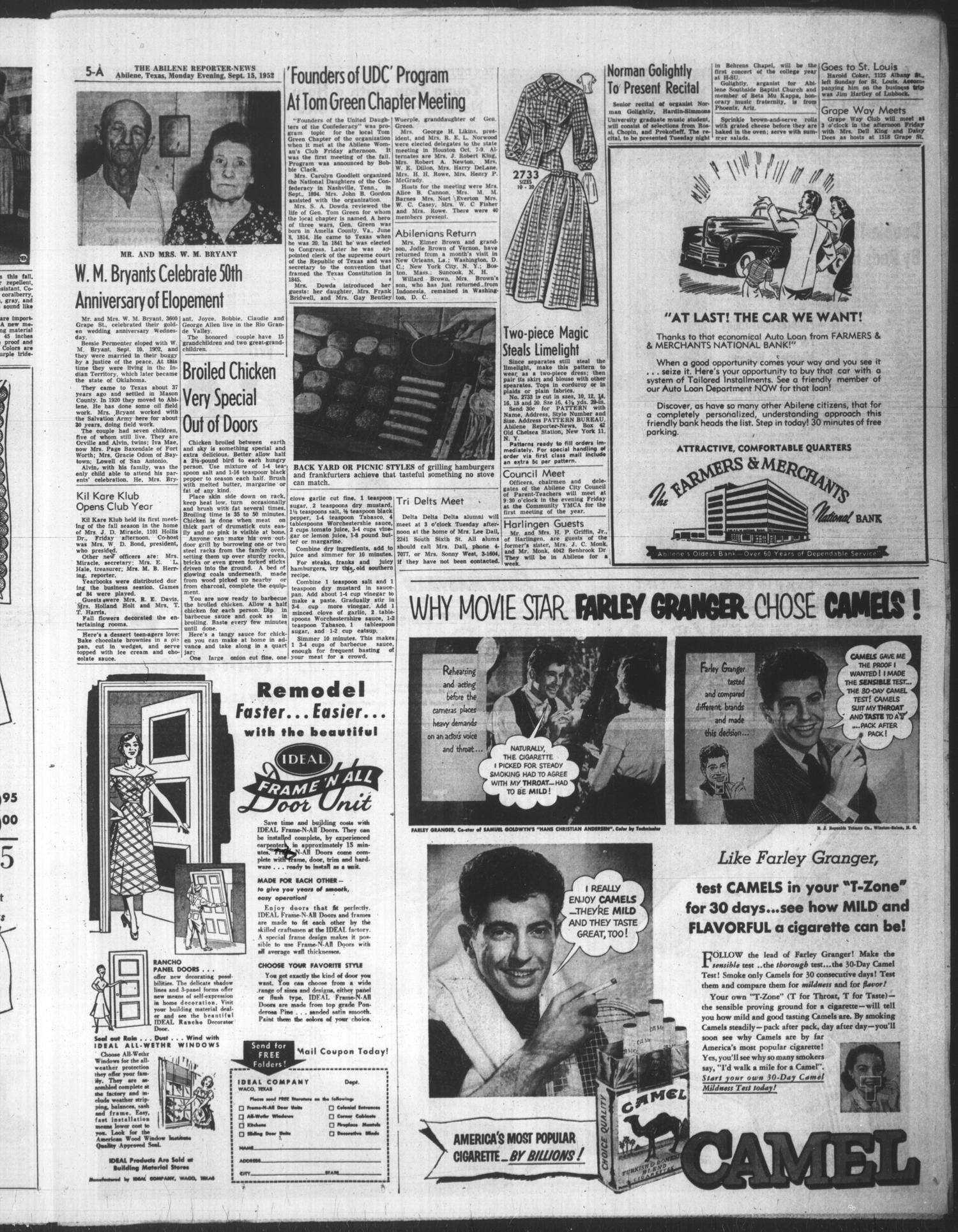 The Abilene Reporter-News (Abilene, Tex.), Vol. 72, No. 40, Ed. 2 Monday, September 15, 1952
                                                
                                                    [Sequence #]: 5 of 24
                                                
