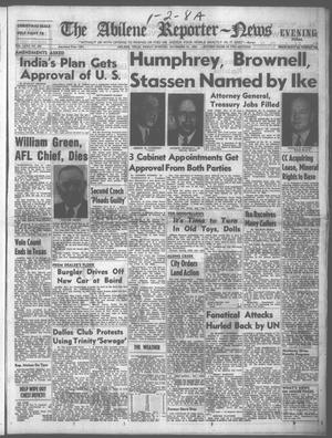Primary view of object titled 'The Abilene Reporter-News (Abilene, Tex.), Vol. 72, No. 103, Ed. 2 Friday, November 21, 1952'.