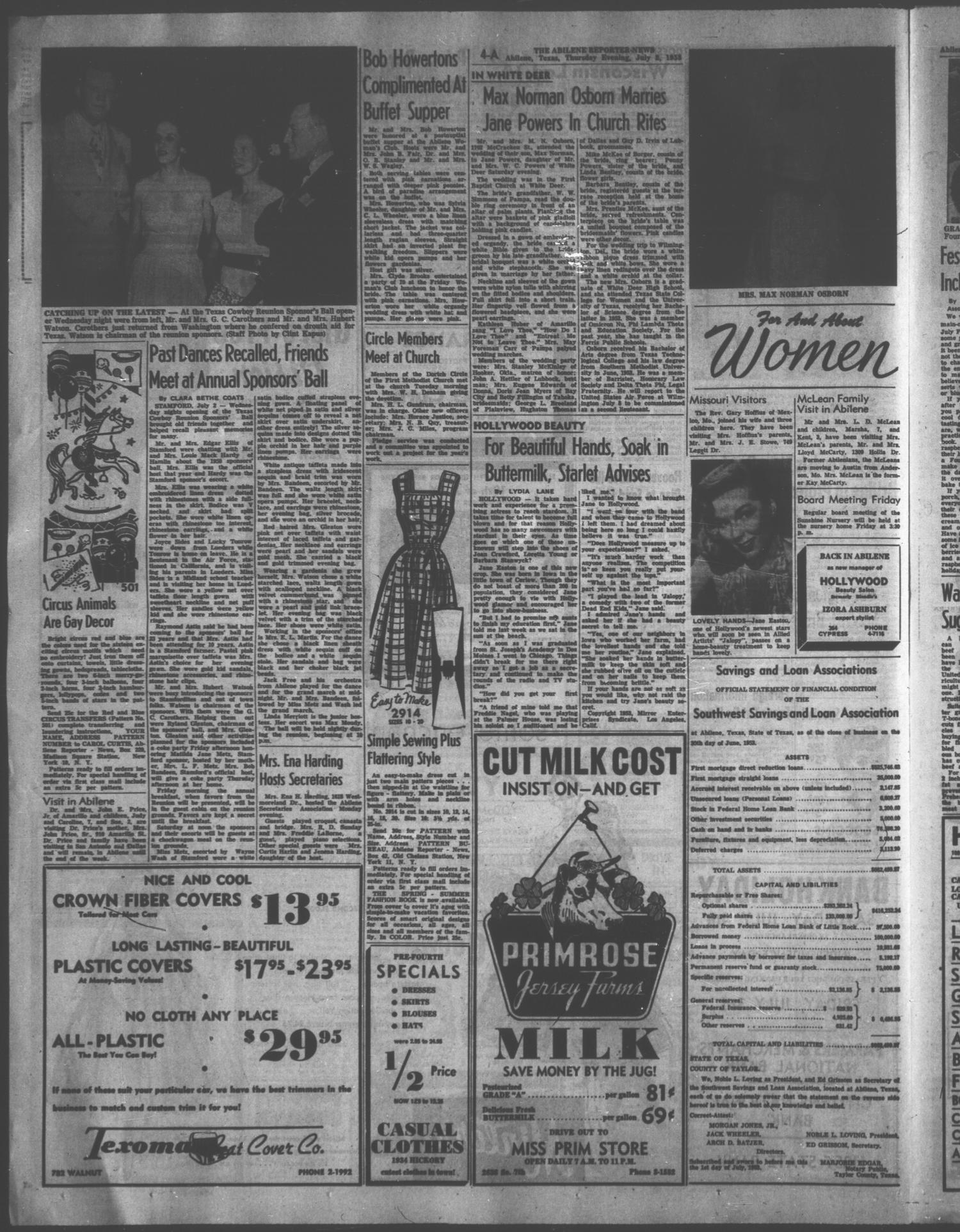 The Abilene Reporter-News (Abilene, Tex.), Vol. 72, No. 327, Ed. 2 Thursday, July 2, 1953
                                                
                                                    [Sequence #]: 4 of 22
                                                