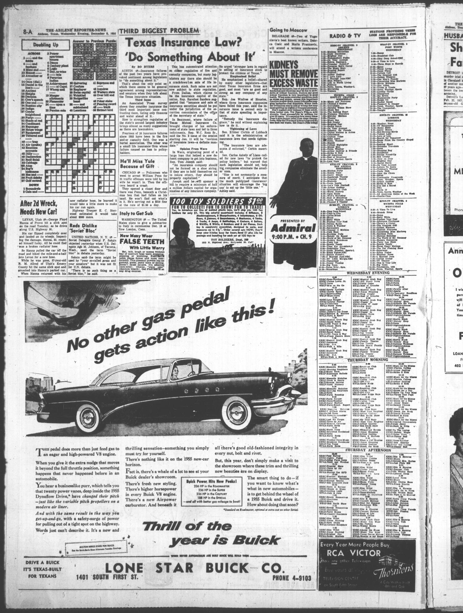 The Abilene Reporter-News (Abilene, Tex.), Vol. 74, No. 172, Ed. 2 Wednesday, December 8, 1954
                                                
                                                    [Sequence #]: 22 of 40
                                                