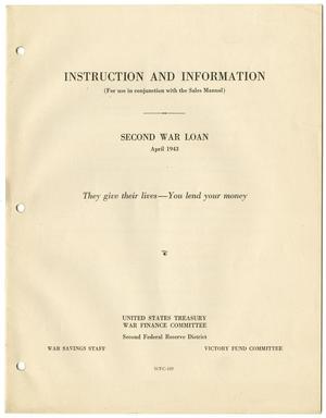 [Second War Loan Instruction and Information]