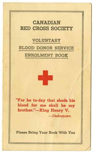 [Voluntary Blood Donor Service Enrollment Book]