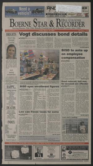 Boerne Star & Hill Country Recorder (Boerne, Tex.), Vol. 98, No. 56, Ed. 1 Friday, August 20, 2004