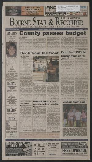 Boerne Star & Hill Country Recorder (Boerne, Tex.), Vol. 98, No. 57, Ed. 1 Tuesday, August 24, 2004