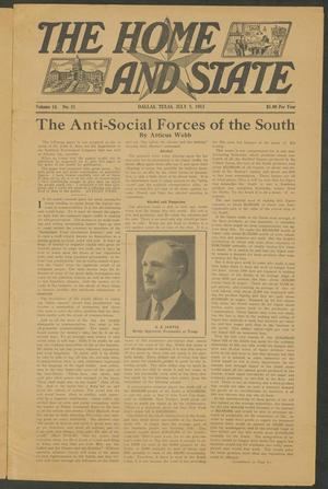 The Home and State (Dallas, Tex.), Vol. 14, No. 51, Ed. 1 Saturday, July 5, 1913