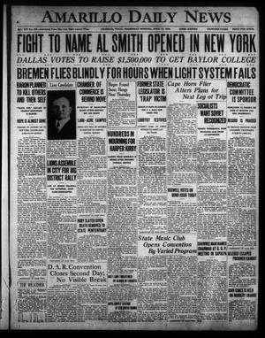 Primary view of Amarillo Daily News (Amarillo, Tex.), Vol. 19, No. 164, Ed. 1 Wednesday, April 18, 1928