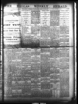 Primary view of object titled 'The Dallas Weekly Herald. (Dallas, Tex.), Vol. 30, No. 38, Ed. 1 Thursday, August 23, 1883'.