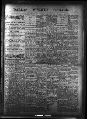 Primary view of object titled 'The Dallas Weekly Herald. (Dallas, Tex.), Vol. 30, No. 35, Ed. 1 Thursday, October 11, 1883'.