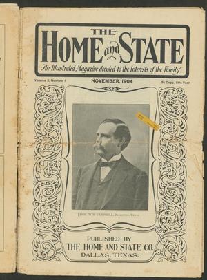 The Home and State (Dallas, Tex.), Vol. 3, No. 1, Ed. 1 Tuesday, November 1, 1904