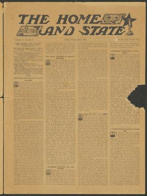 Primary view of object titled 'The Home and State (Dallas, Tex.), Vol. 13, No. 2, Ed. 1 Saturday, July 8, 1911'.