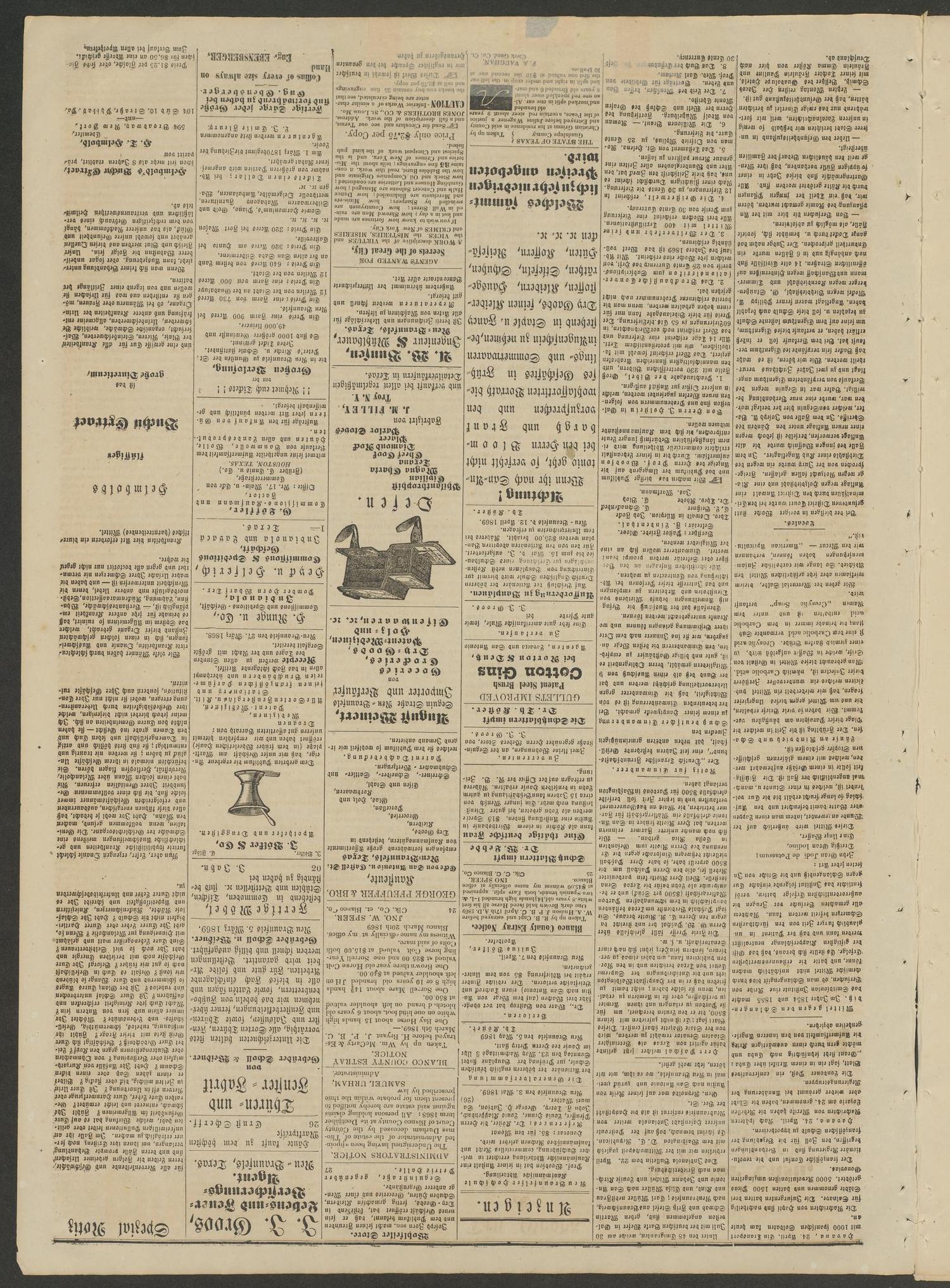 Neu-Braunfelser Zeitung. (New Braunfels, Tex.), Vol. 17, No. 24, Ed. 1 Friday, May 7, 1869
                                                
                                                    [Sequence #]: 3 of 4
                                                