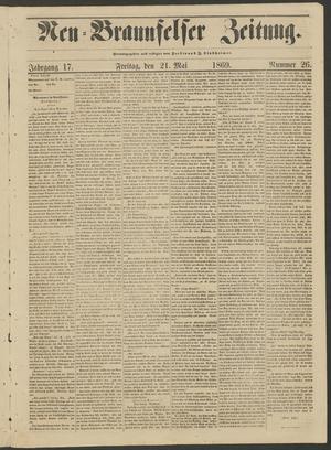Neu-Braunfelser Zeitung. (New Braunfels, Tex.), Vol. 17, No. 26, Ed. 1 Friday, May 21, 1869