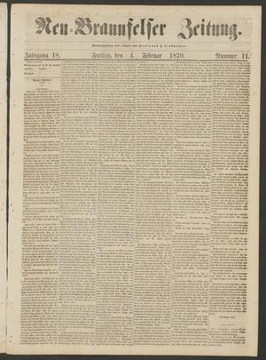 Neu-Braunfelser Zeitung. (New Braunfels, Tex.), Vol. 18, No. 11, Ed. 1 Friday, February 4, 1870