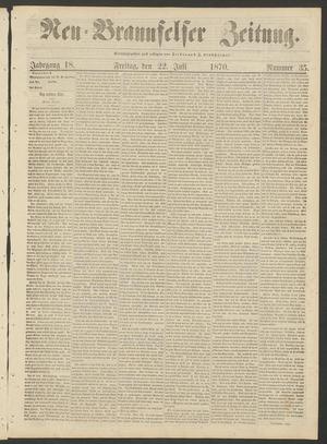 Neu-Braunfelser Zeitung. (New Braunfels, Tex.), Vol. 18, No. 35, Ed. 1 Friday, July 22, 1870