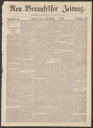 Neu-Braunfelser Zeitung. (New Braunfels, Tex.), Vol. 18, No. 50, Ed. 1 Friday, November 4, 1870