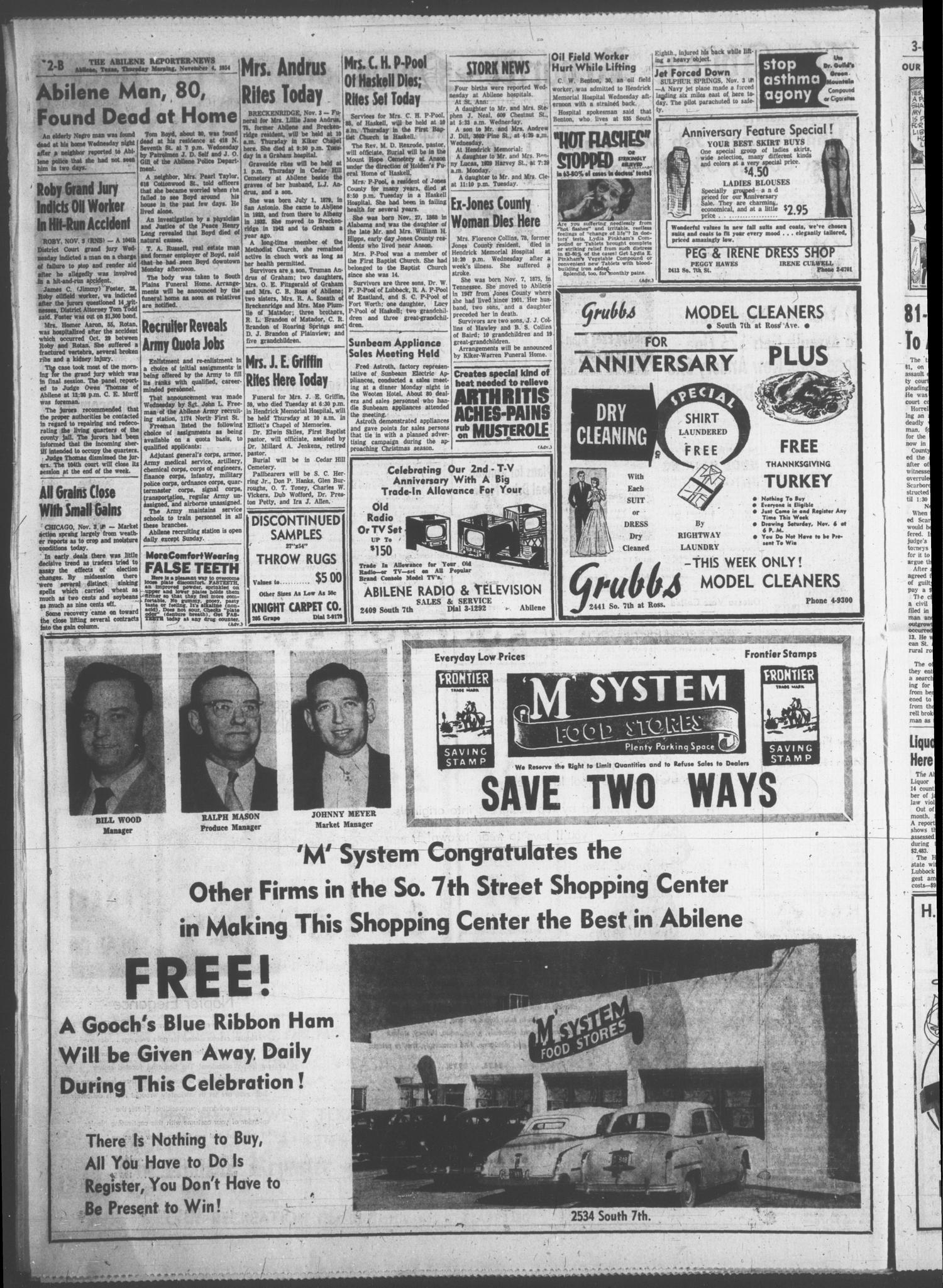 The Abilene Reporter-News (Abilene, Tex.), Vol. 74, No. 138, Ed. 1 Thursday, November 4, 1954
                                                
                                                    [Sequence #]: 22 of 32
                                                