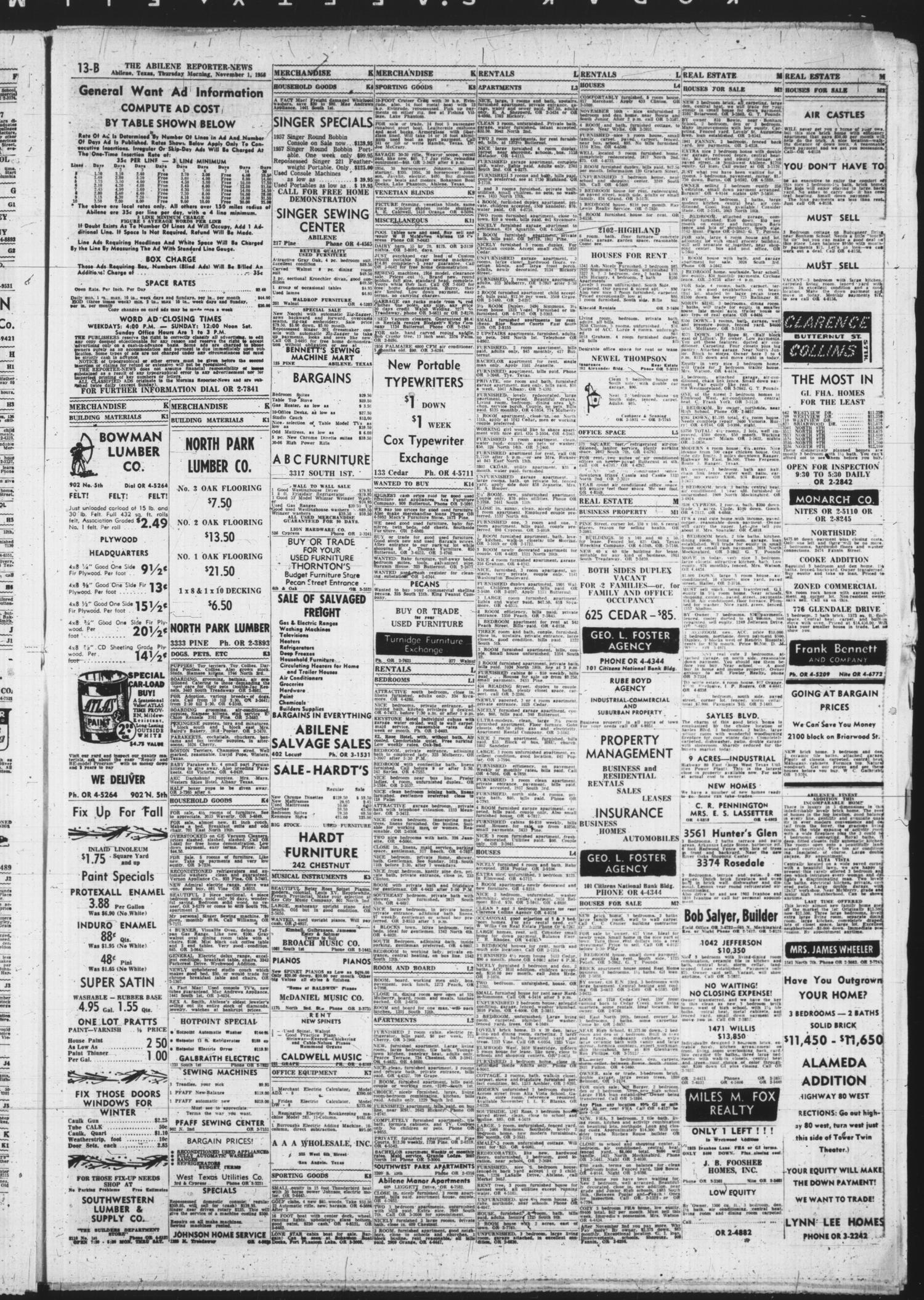 The Abilene Reporter-News (Abilene, Tex.), Vol. 76, No. 137, Ed. 1 Thursday, November 1, 1956
                                                
                                                    [Sequence #]: 29 of 32
                                                