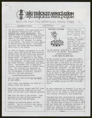 Big Thicket Association [Newsletter], [Number 11], September-October 1991