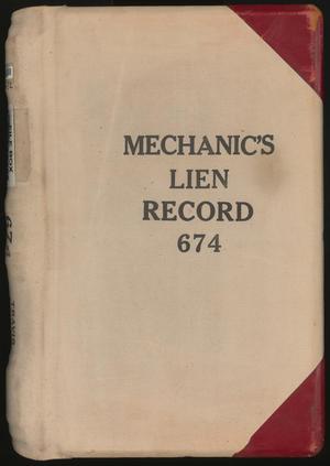 Primary view of object titled 'Travis County Deed Records: Deed Record 674 - Mechanics Liens'.