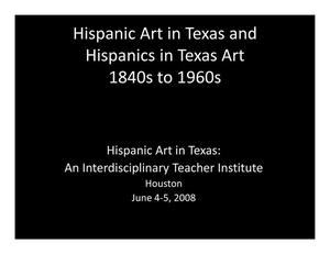 Primary view of object titled 'Hispanic Art in Texas 1840s to 1960s'.