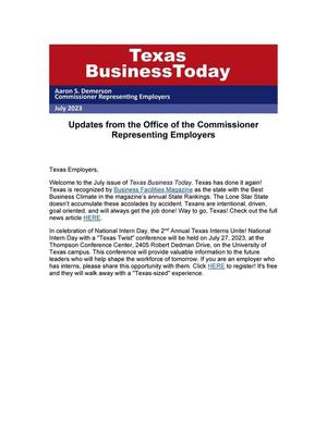 Primary view of Texas Business Today, July 2023