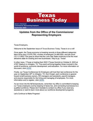 Primary view of Texas Business Today, September 2023