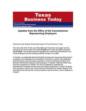 Primary view of Texas Business Today, October & November 2023