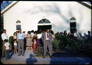 [Photograph of Crowd in Front of First Mexican Presbyterian Church]