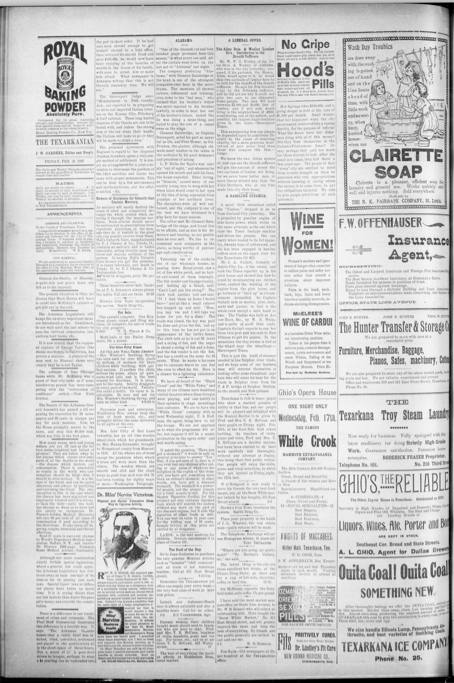The Daily Texarkanian. (Texarkana, Ark.), Vol. 13, No. 161, Ed. 1 Friday, February 12, 1897
                                                
                                                    [Sequence #]: 2 of 4
                                                