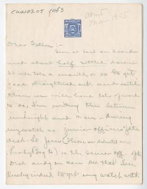 [Letter from Chester W. Nimitz to William Nimitz, March 1905]