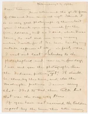 [Letter from Chester W. Nimitz to William Nimitz, November 22, 1902]