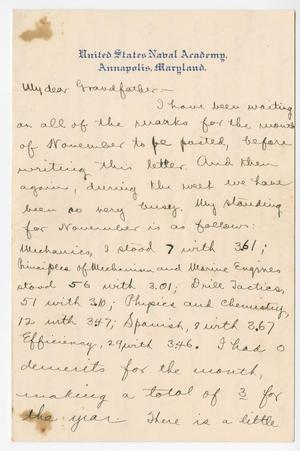 [Letter from Chester W. Nimitz to his Grandfather, December 1902]