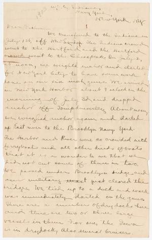 [Letter from Chester W. Nimitz to William Nimitz, July 1903]